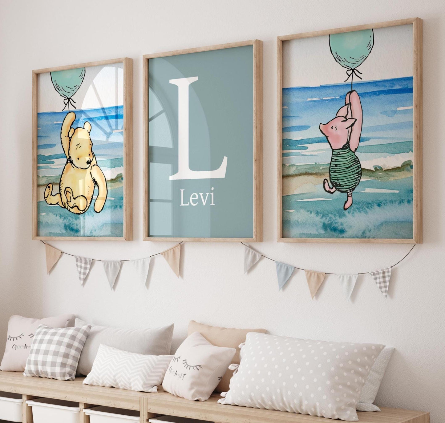 3x Winnie The Pooh Nursery Prints