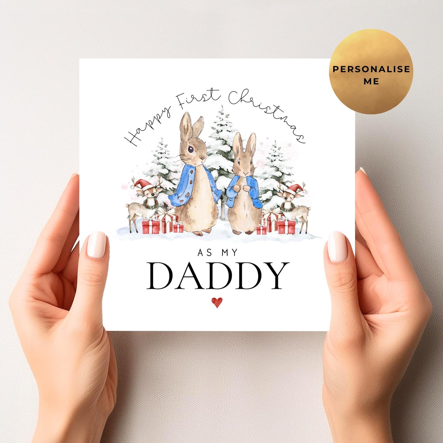 Peter Rabbit Happy First Christmas As My Daddy Card