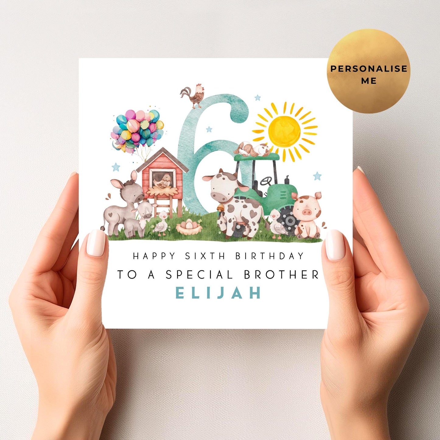 Farm Yard Birthday Card For Little Boy