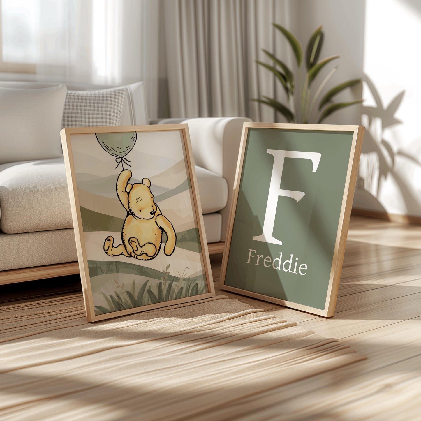 2x Winnie The Pooh Nursery Prints