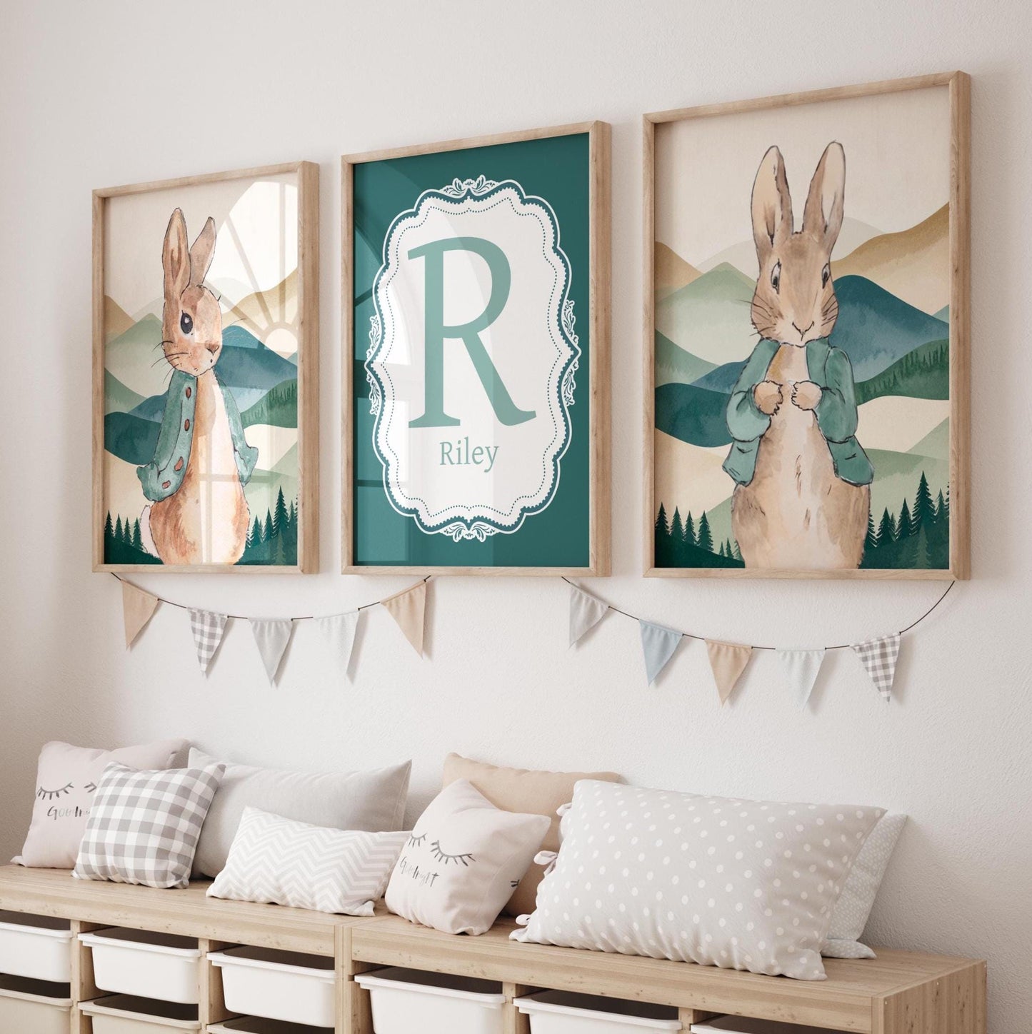 3x Peter Rabbit Nursery Prints
