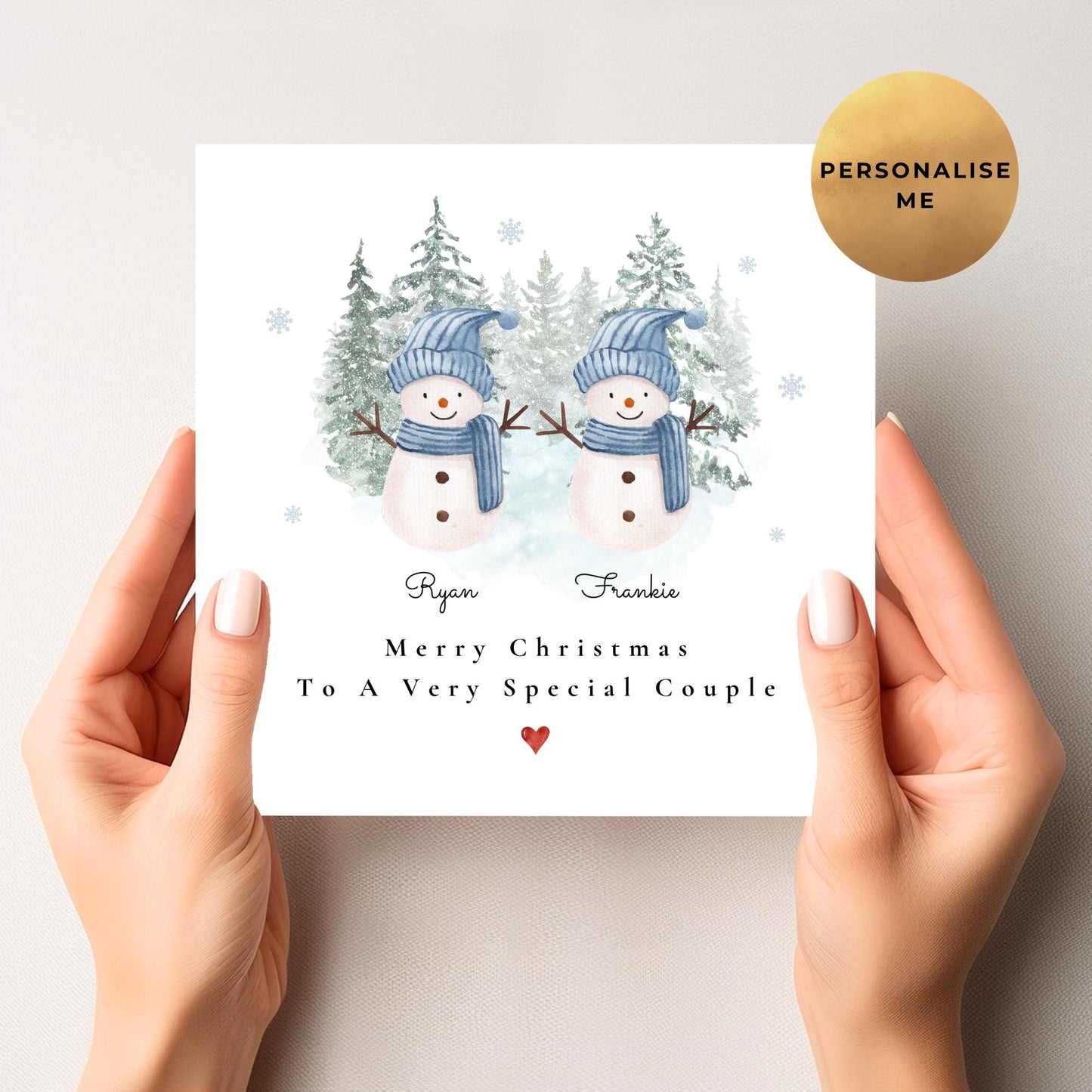 Snowman Christmas Card For Special Couple