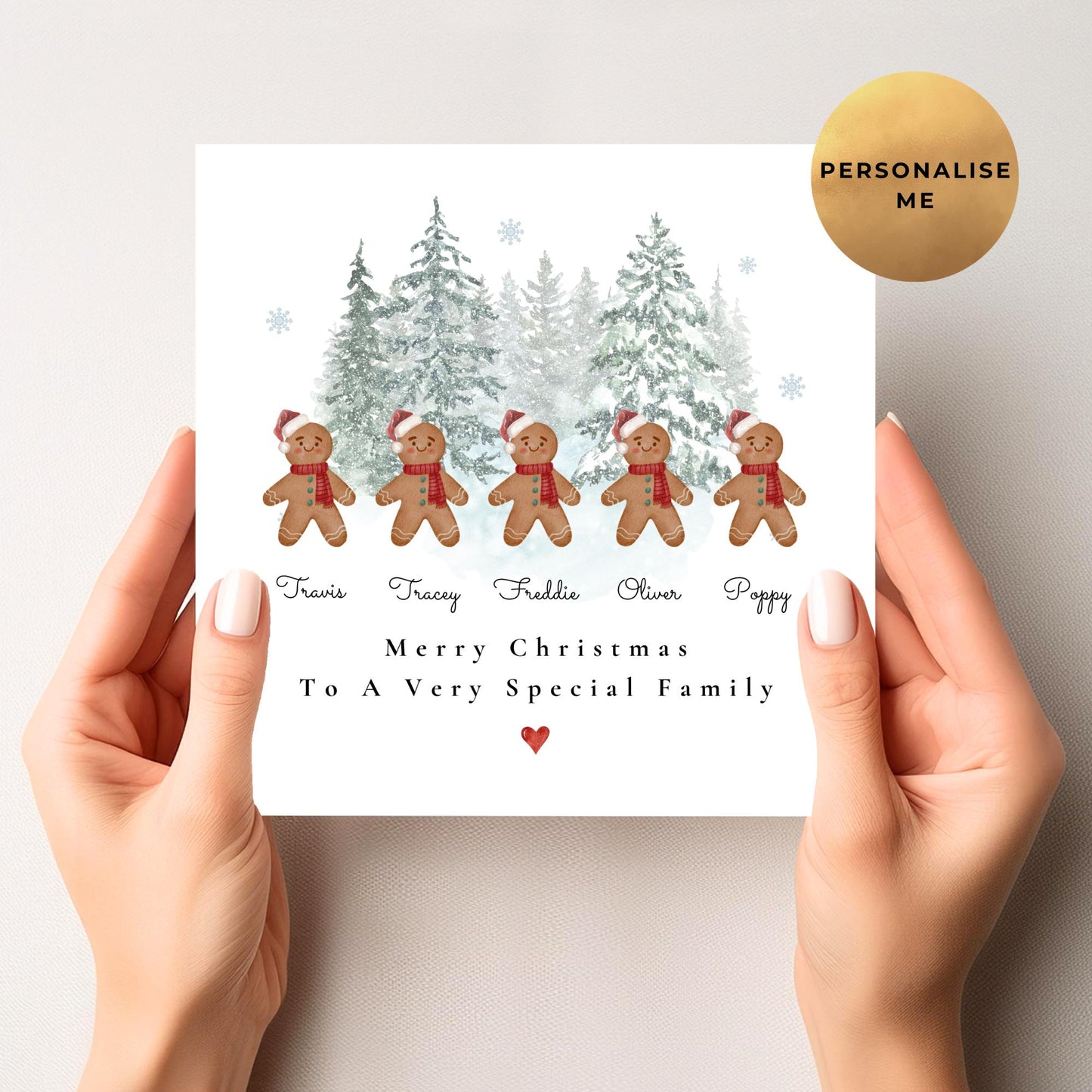 Gingerbread Family Christmas Card
