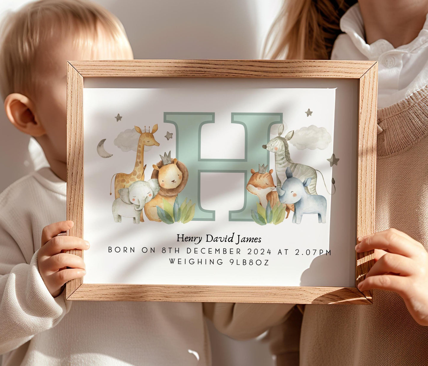 Safari Baby Birth Details Print