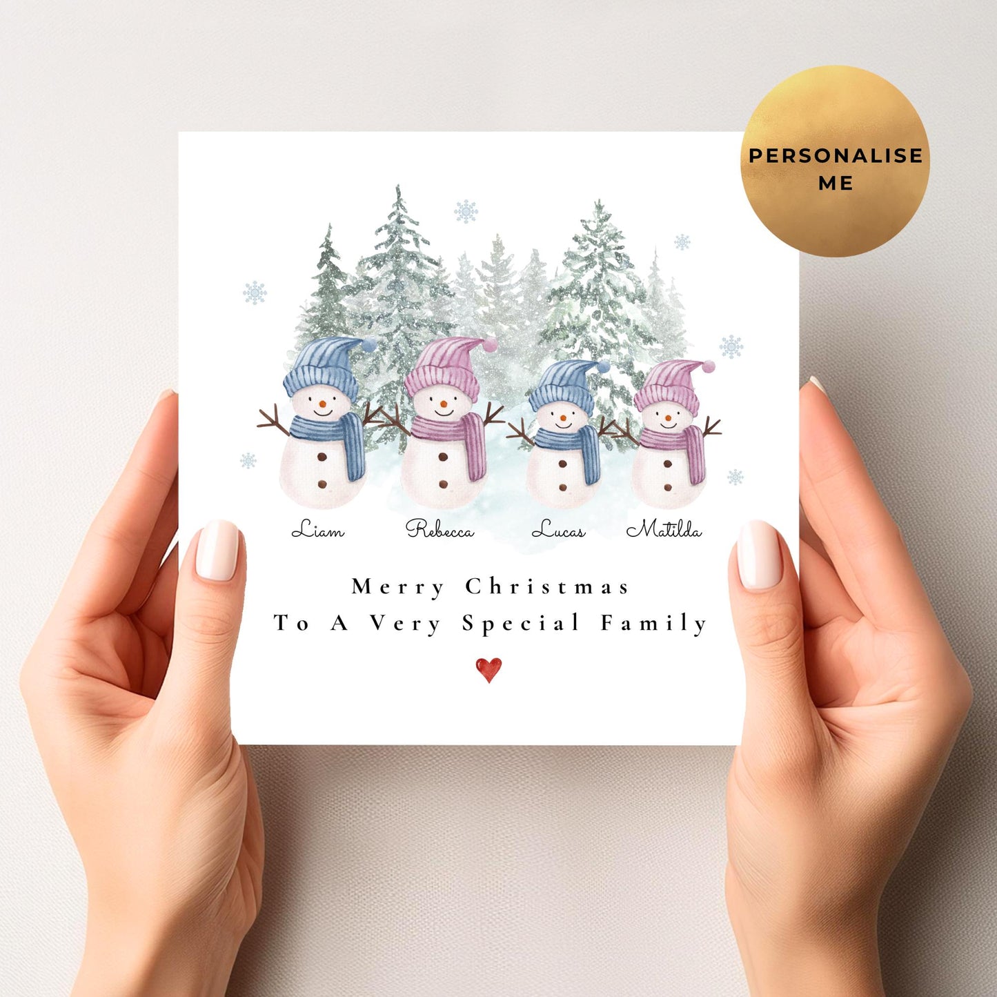 Snowman Family Christmas Card