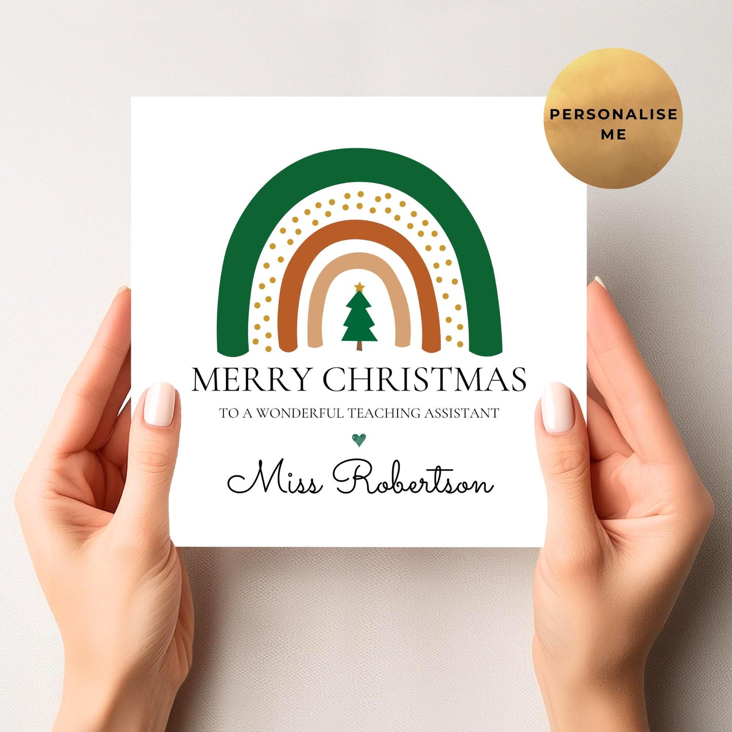 Personalised Christmas Card For Teacher