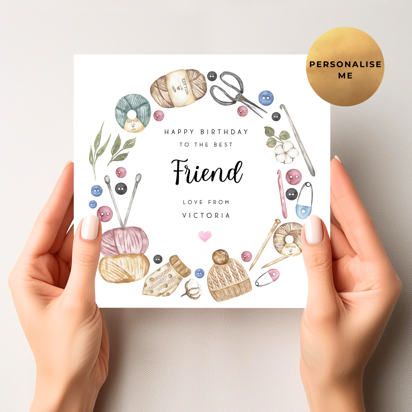 Sewing / Crocheting Birthday Card