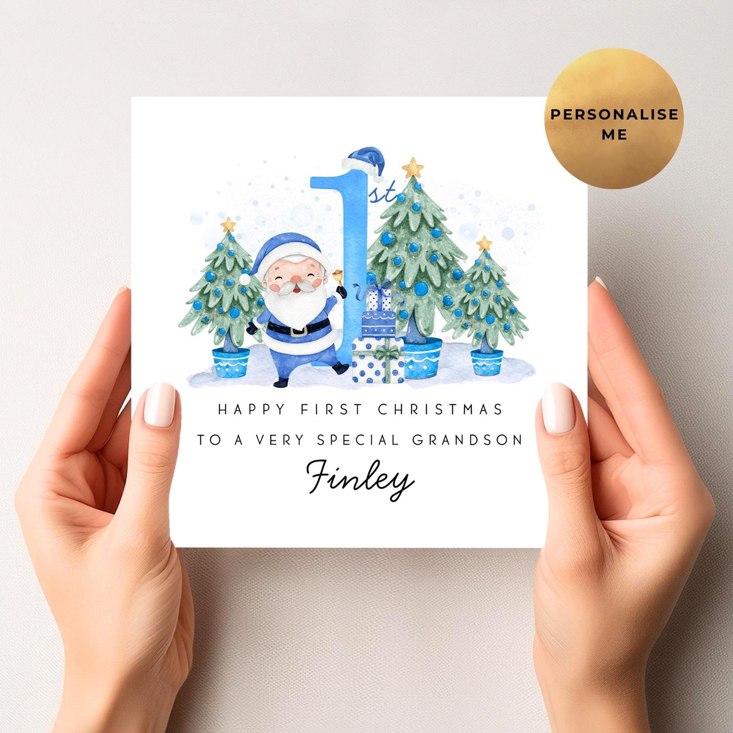 Santa First Christmas Card For Little Boy