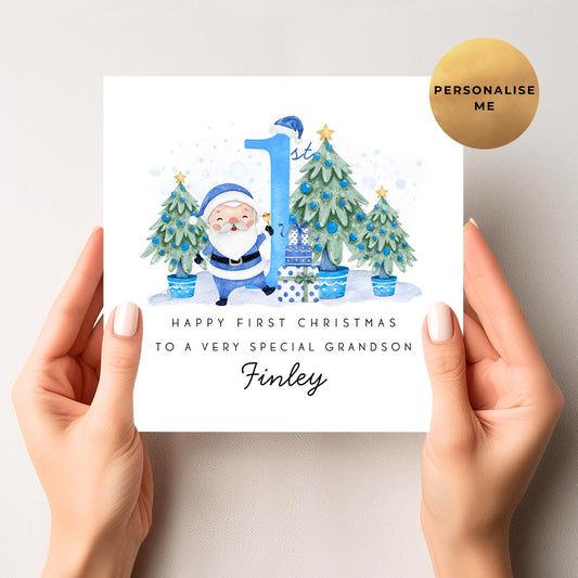 Santa First Christmas Card For Little Boy