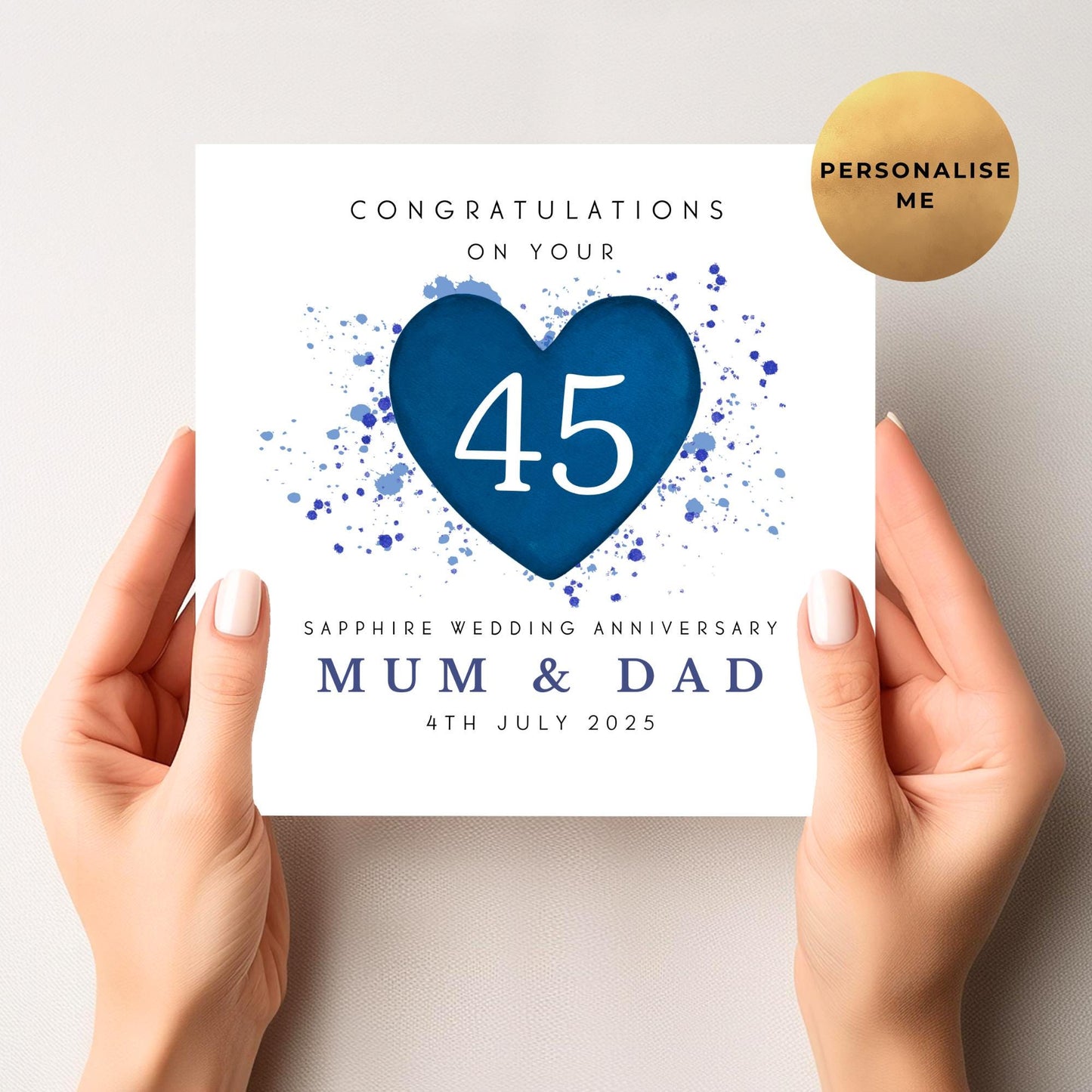 Sapphire Wedding Anniversary Card