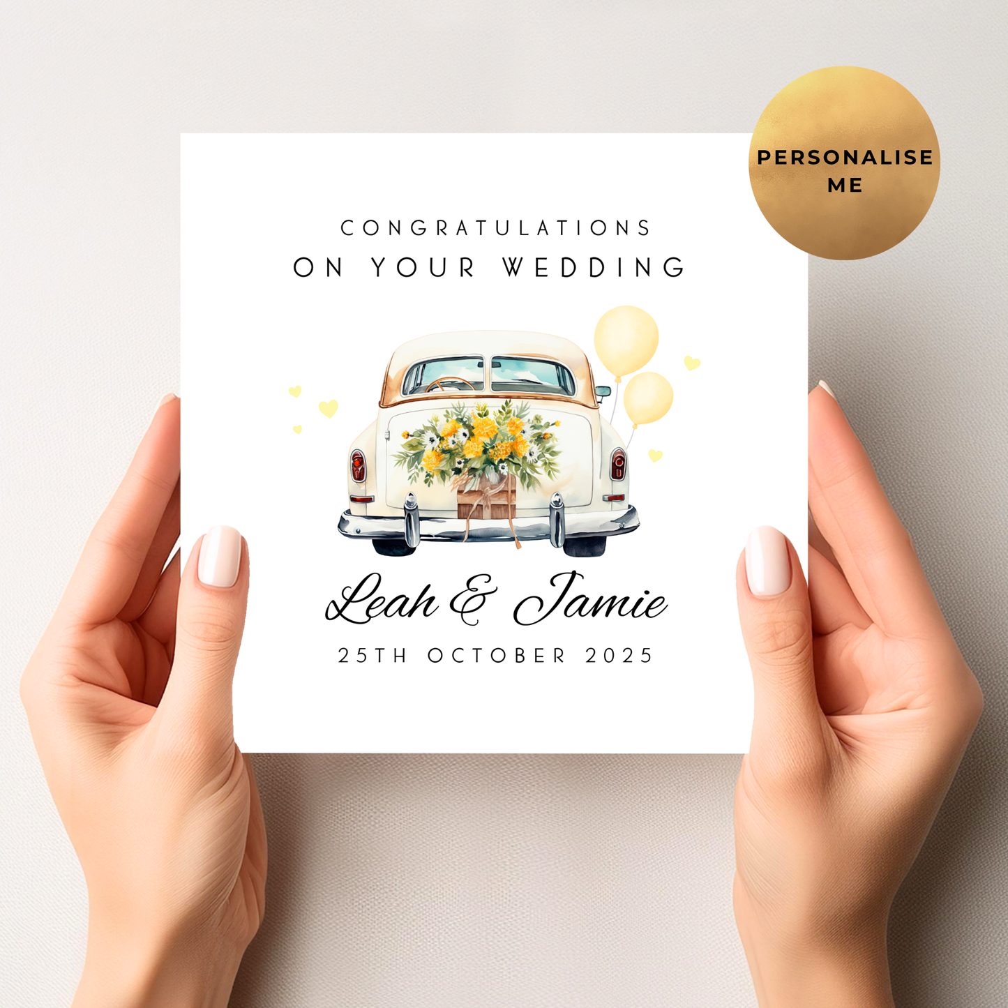 Lemon Wedding Car Wedding Card