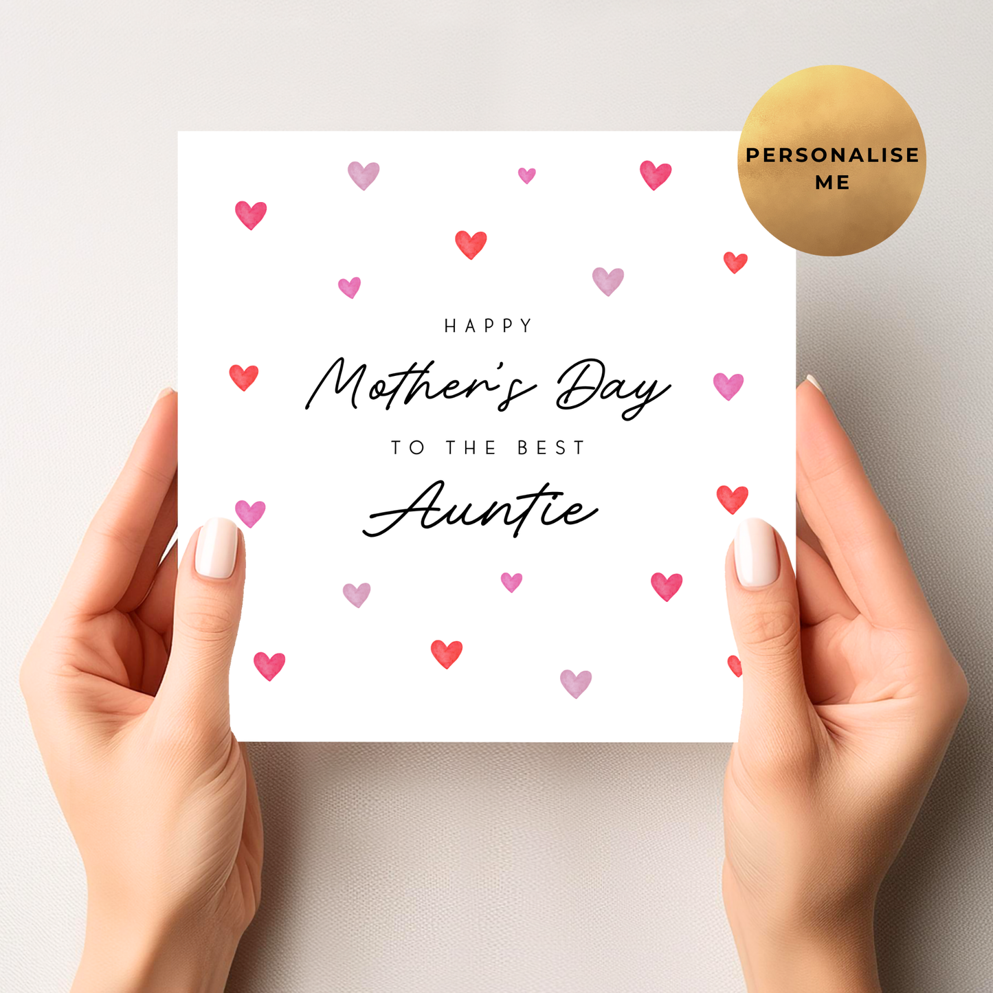 Love Hearts Mother's Day Card For Auntie