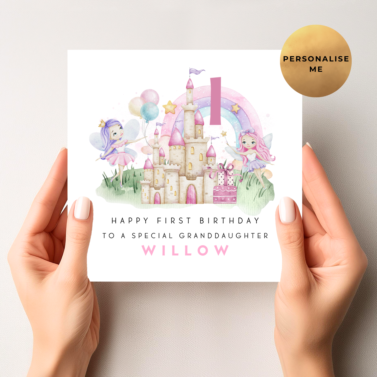 Princess \ Fairy Age Birthday Card For Little Girl