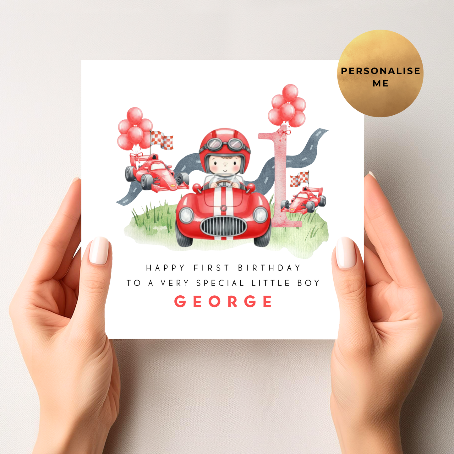 Red Racing Car Birthday Card