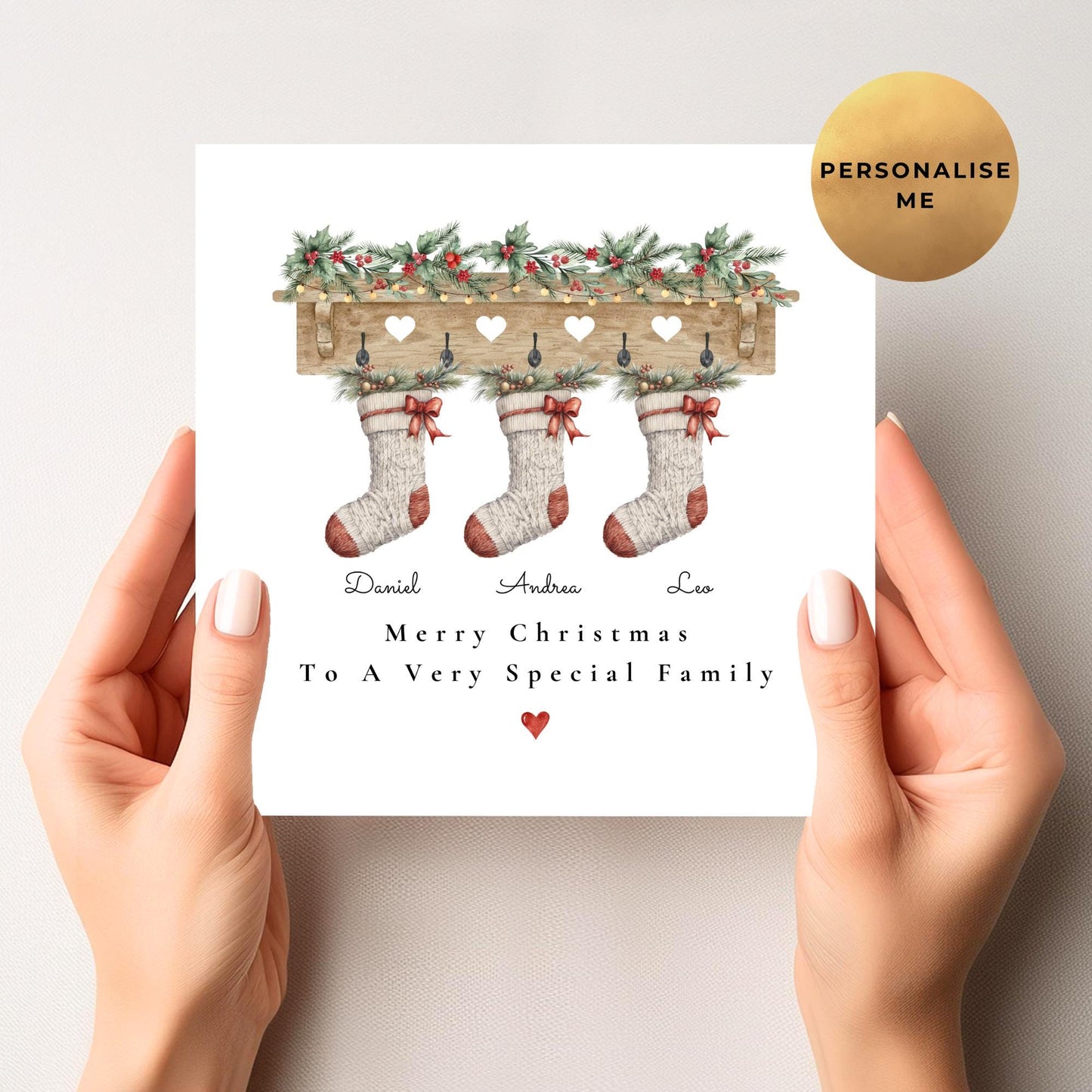 Family Stocking Christmas Card
