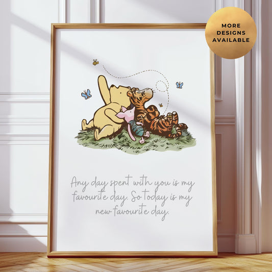 Winnie The Pooh "Any Day Spend With You" Nursery Print