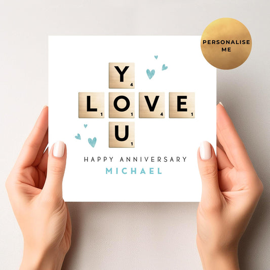 Scrabble Anniversary Card For Him