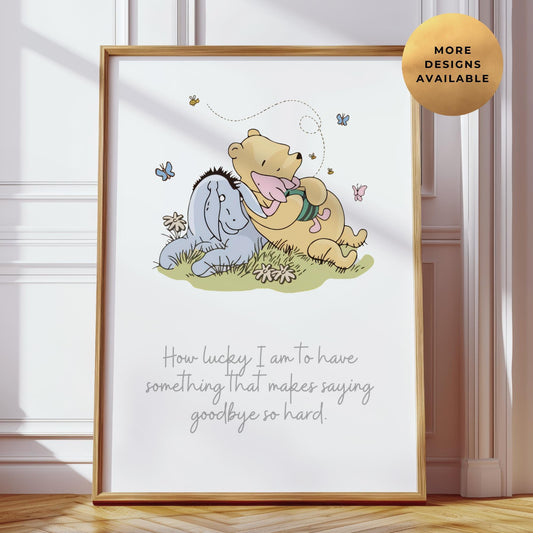 Winnie The Pooh "How Lucky I Am" Nursery Print