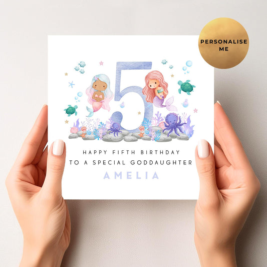 Mermaid Birthday Card For Little Girl