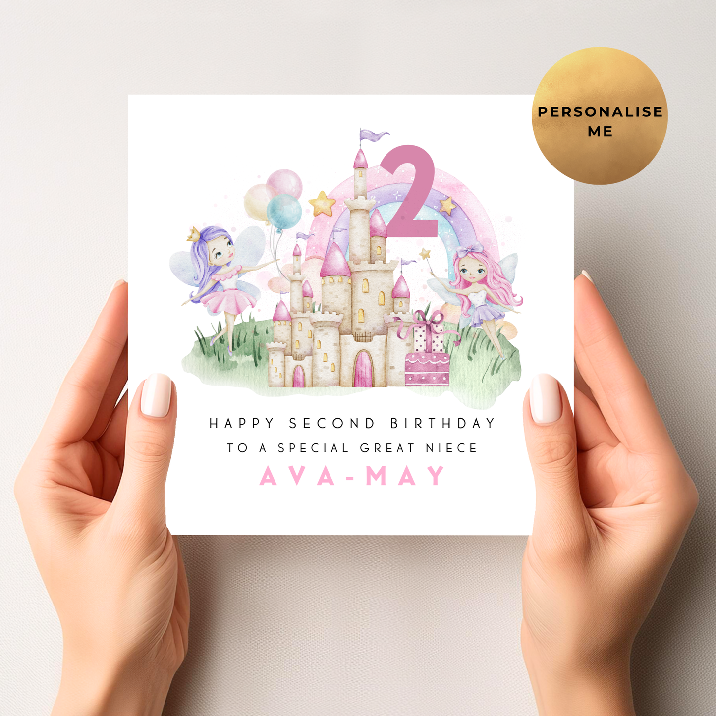 Princess \ Fairy Age Birthday Card For Little Girl