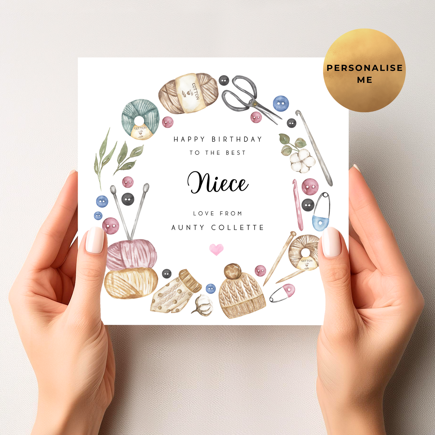 Sewing / Crocheting Birthday Card