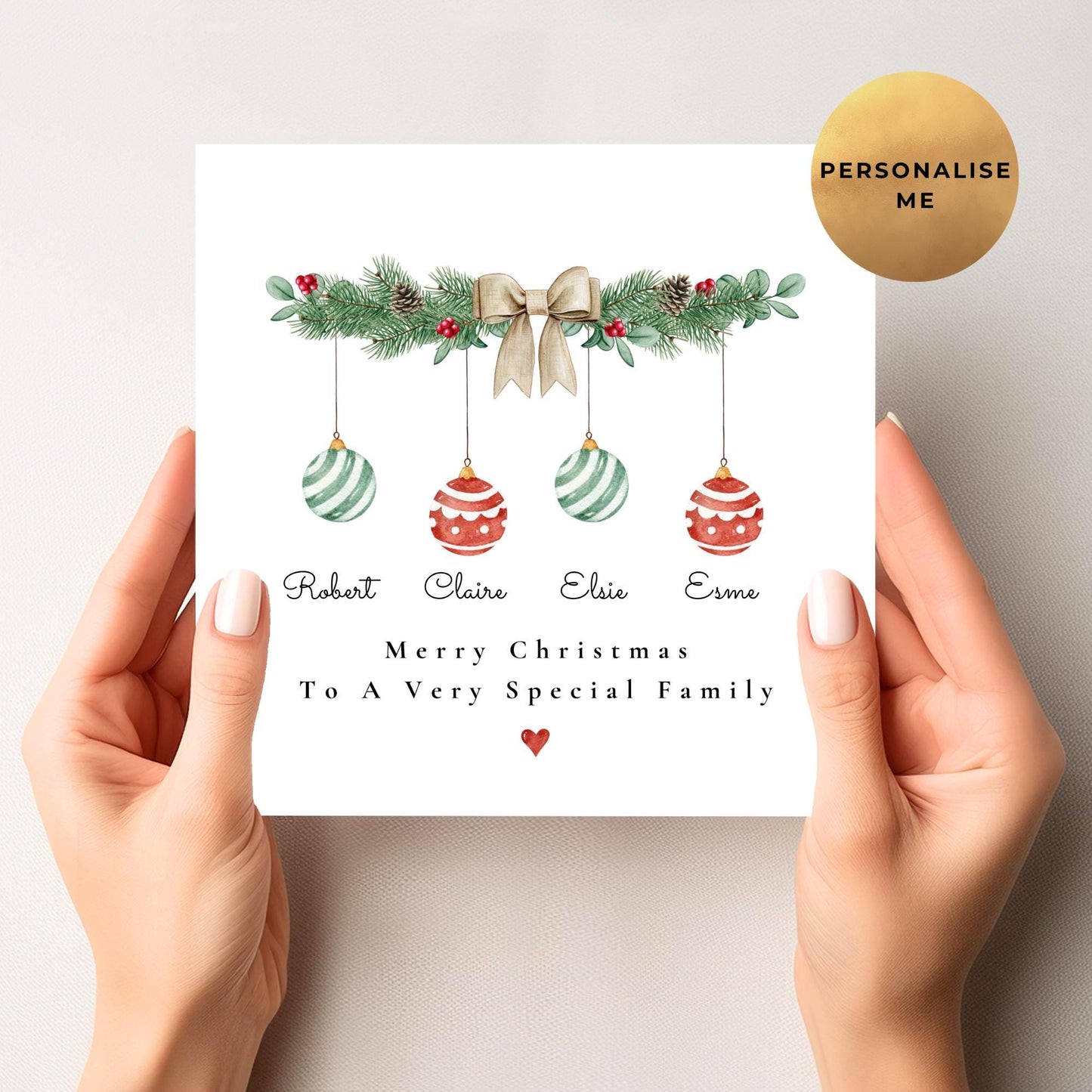 Bauble Family Christmas Card
