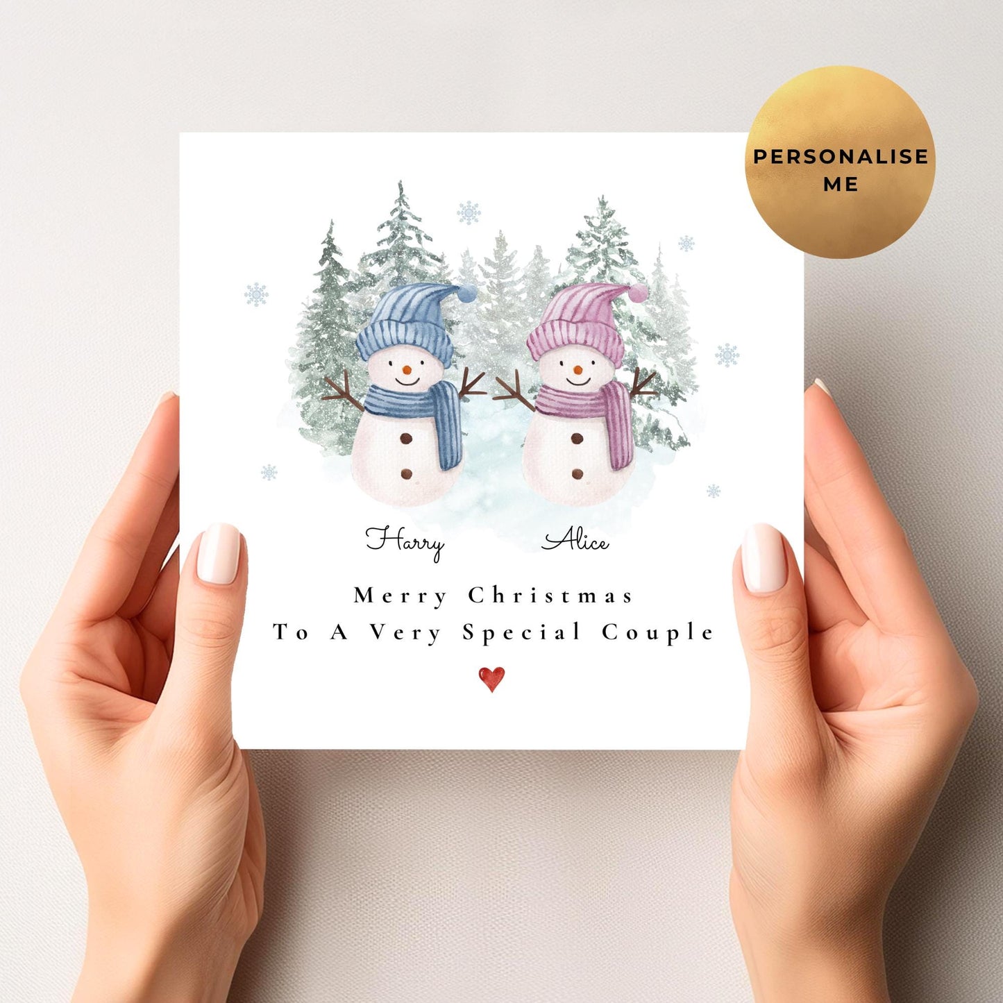 Snowman Christmas Card For Special Couple