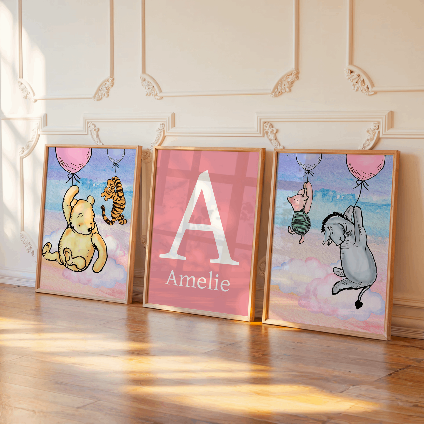 3x Winnie The Pooh Nursery Prints
