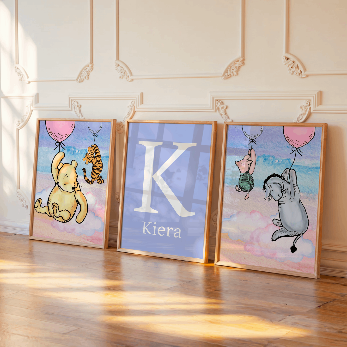 3x Winnie The Pooh Nursery Prints