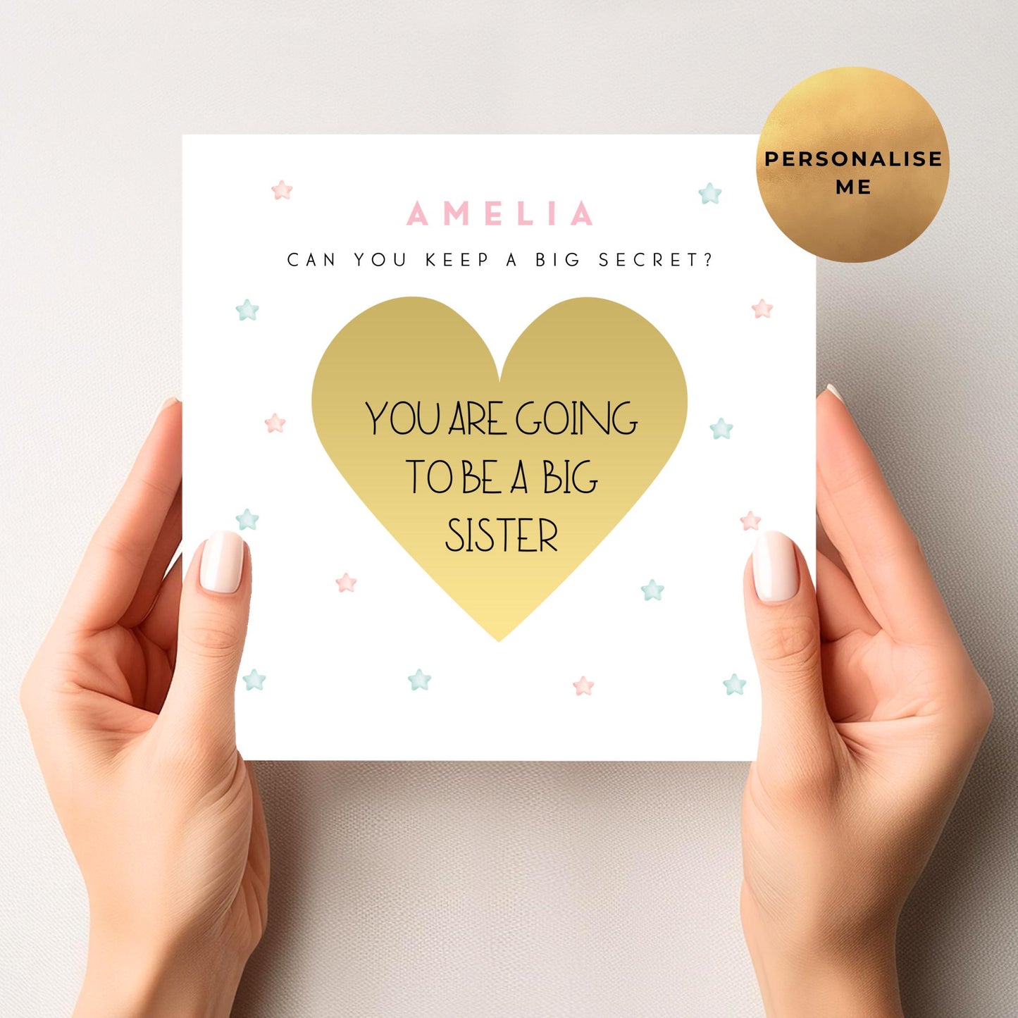 Pregnancy Reveal Scratch Card For Big Sister!