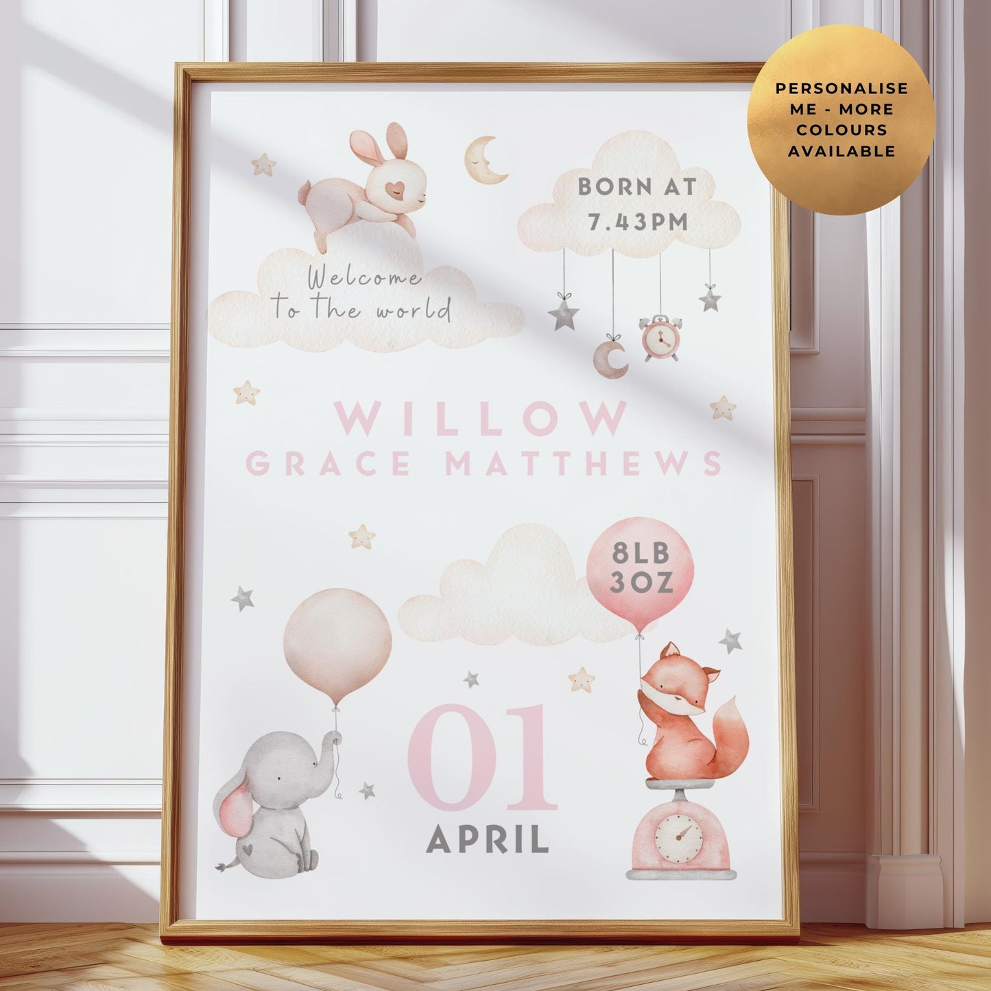 Baby Birth Details Print