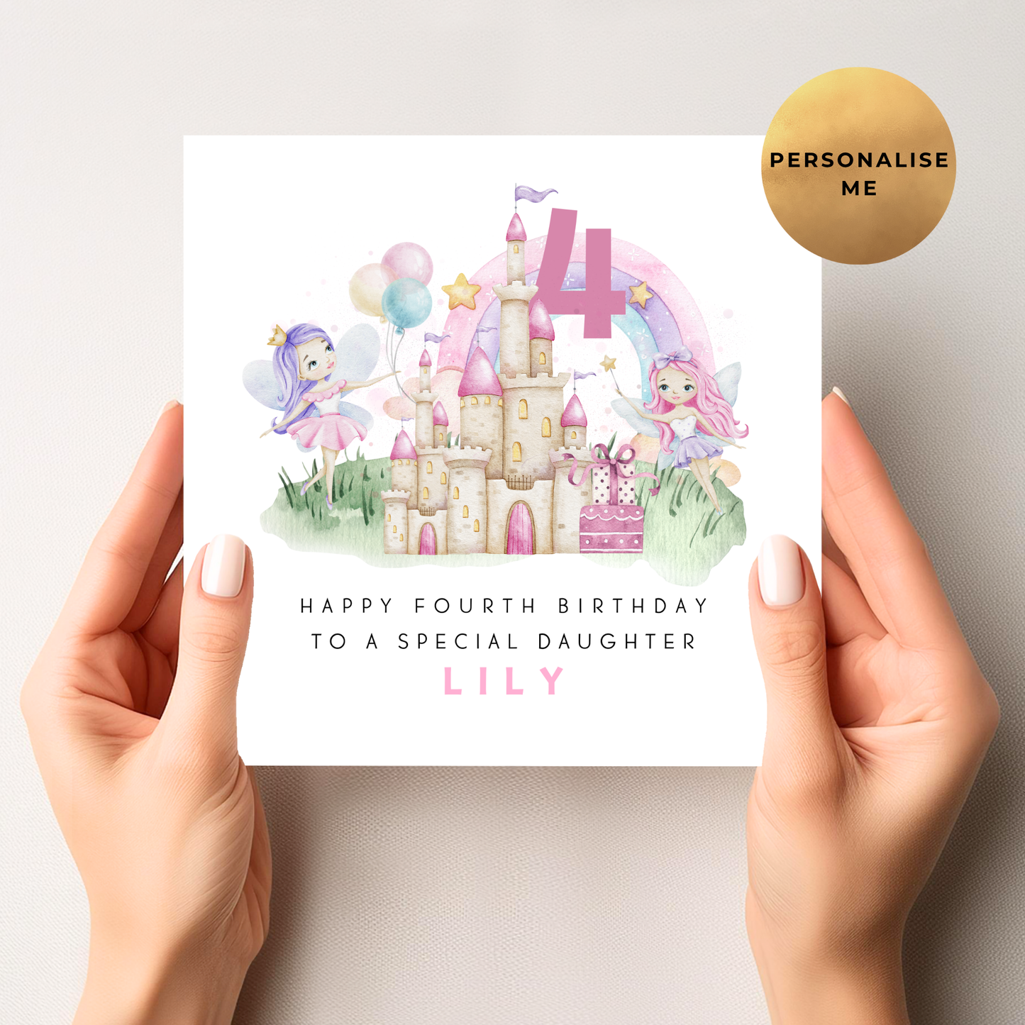 Princess \ Fairy Age Birthday Card For Little Girl