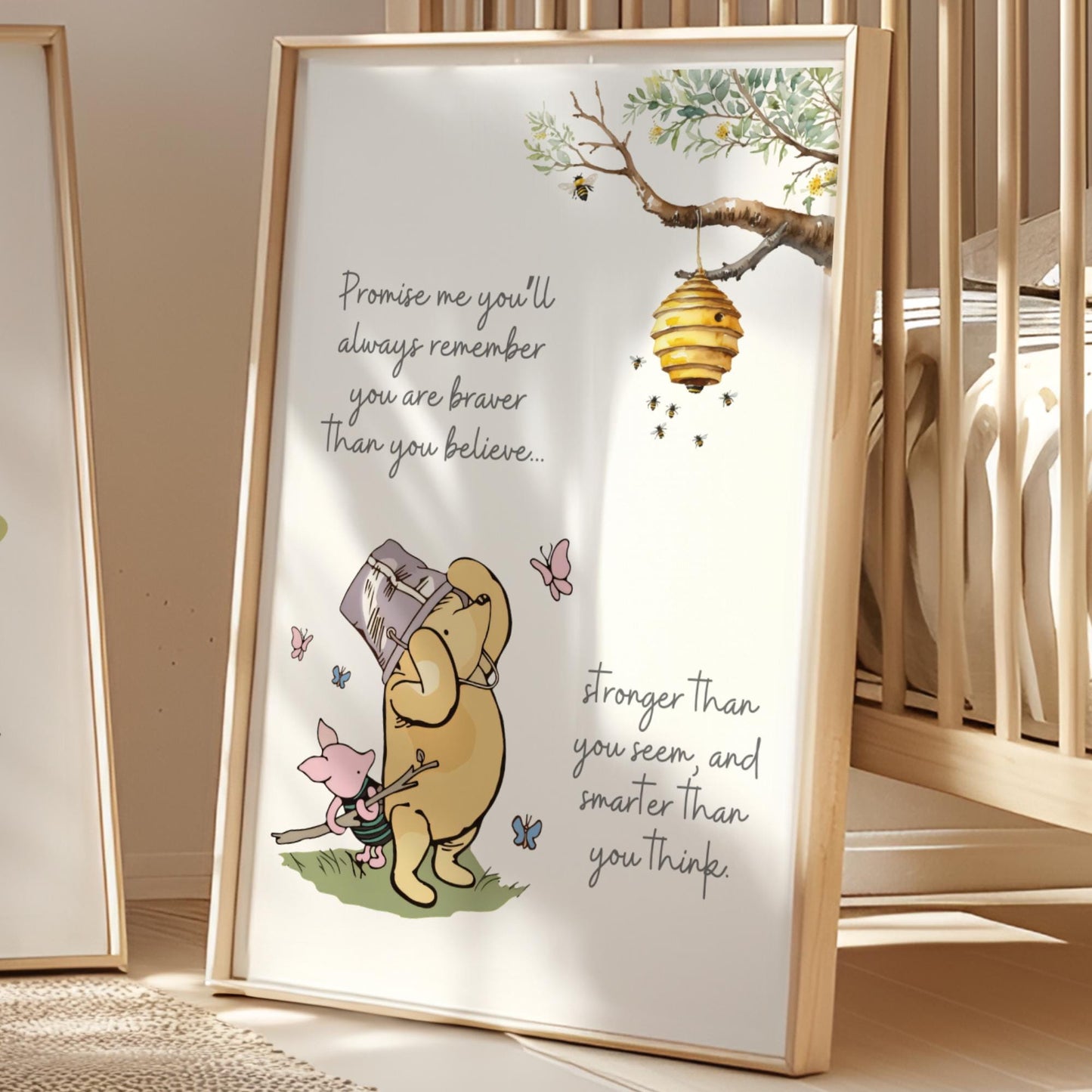 2x Winnie The Pooh Nursery Prints