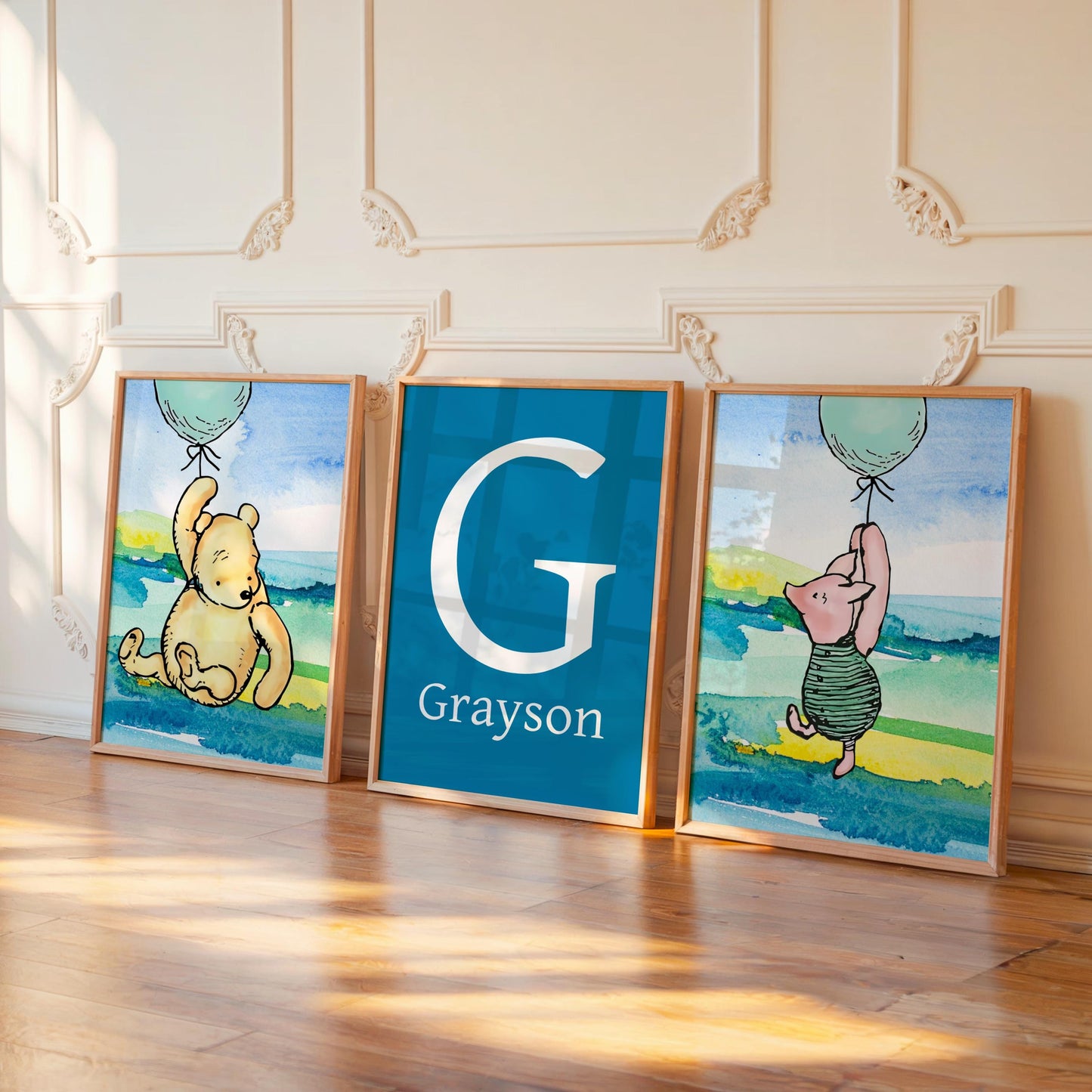 3x Winnie The Pooh Nursery Prints