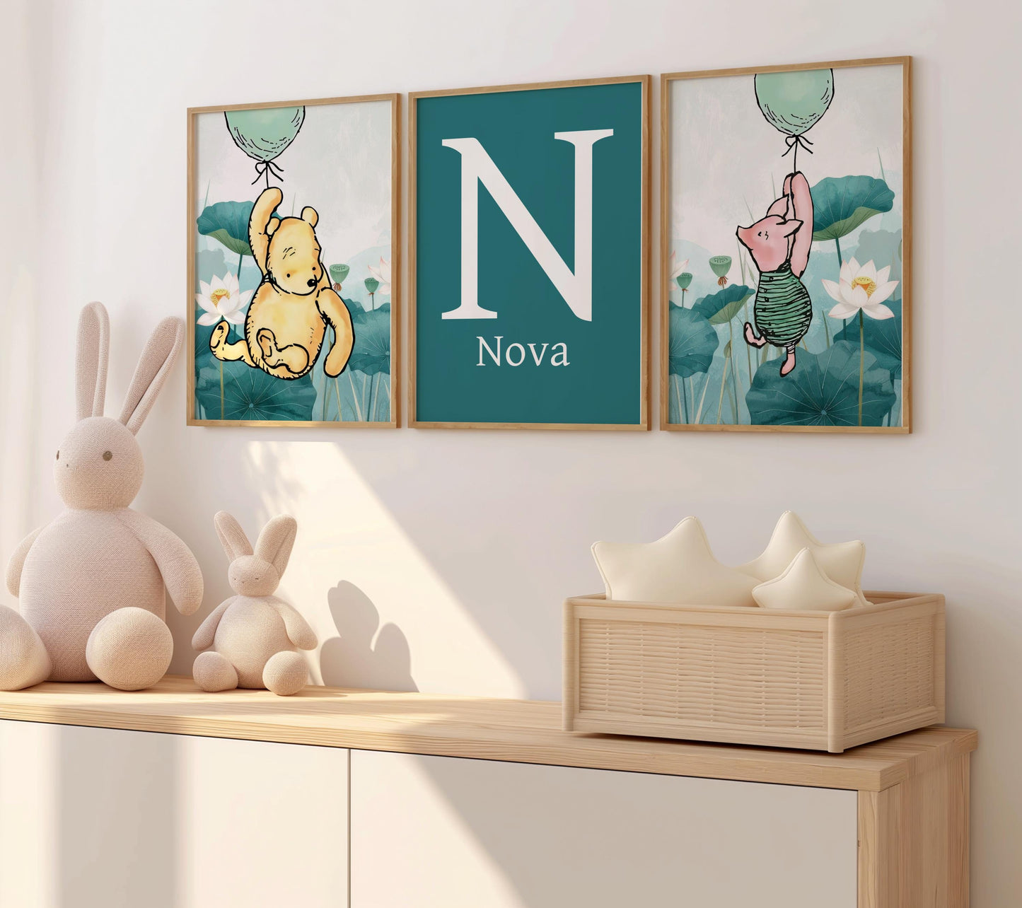 3x Winnie The Pooh Nursery Prints