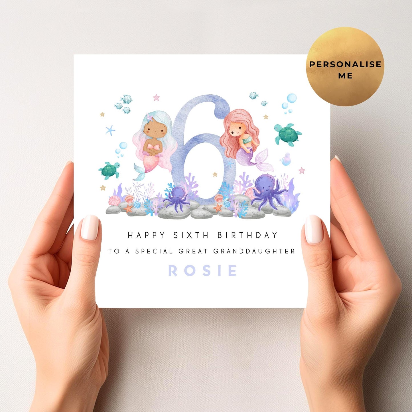 Mermaid Birthday Card For Little Girl