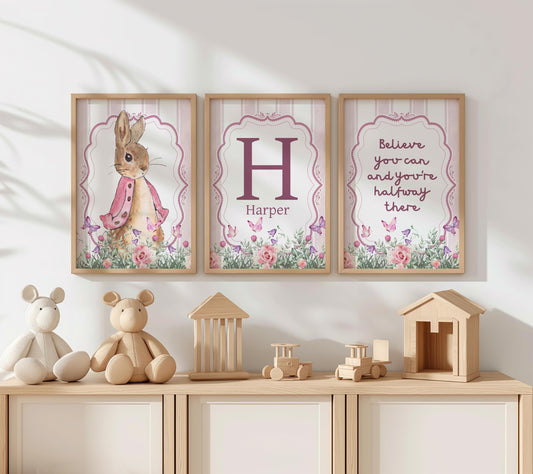 3x Peter Rabbit "Believe You Can" Prints