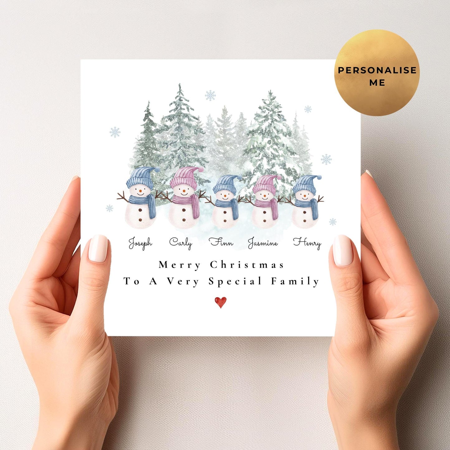Snowman Family Christmas Card