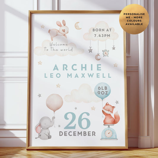 Baby Birth Details Print