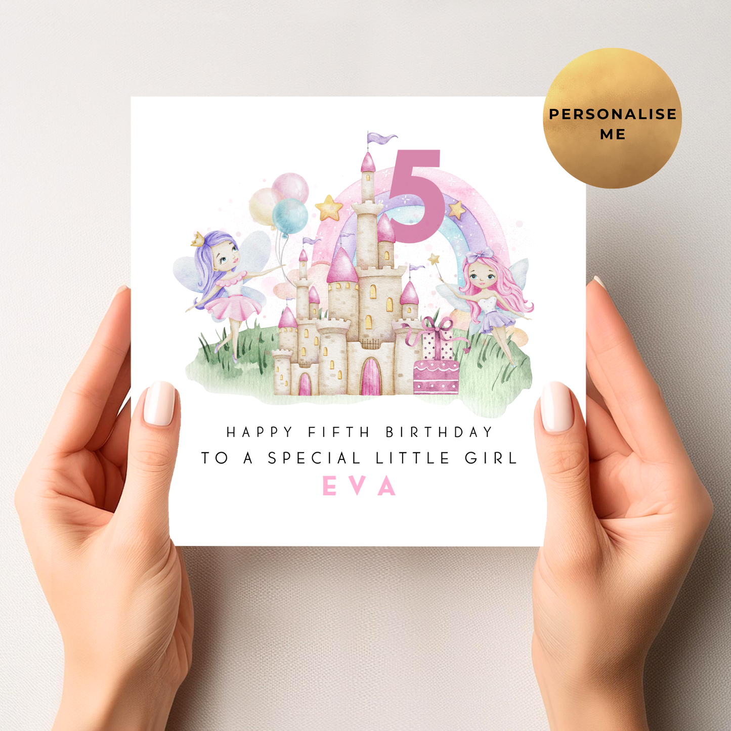 Princess \ Fairy Age Birthday Card For Little Girl