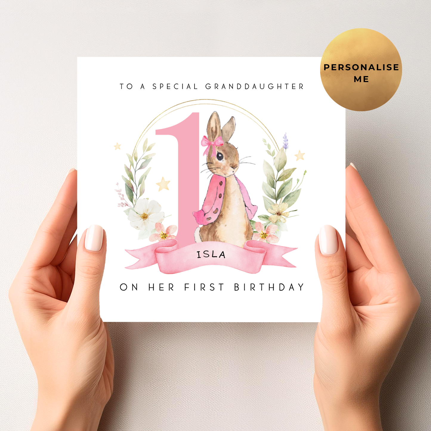 Peter Rabbit First Birthday Card