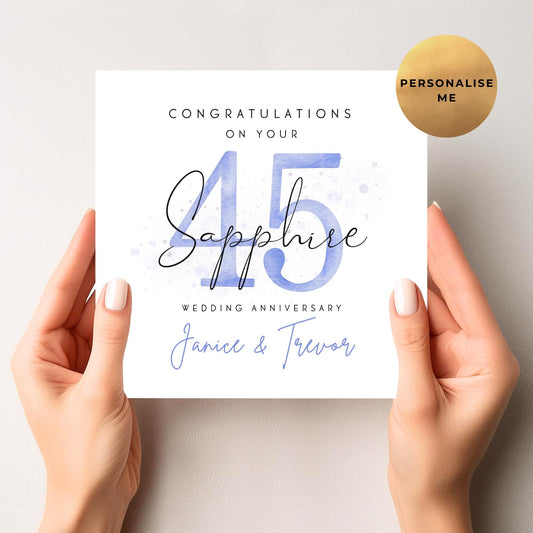 Sapphire Wedding Anniversary Card