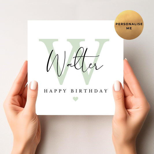 Simple Initial Birthday Card