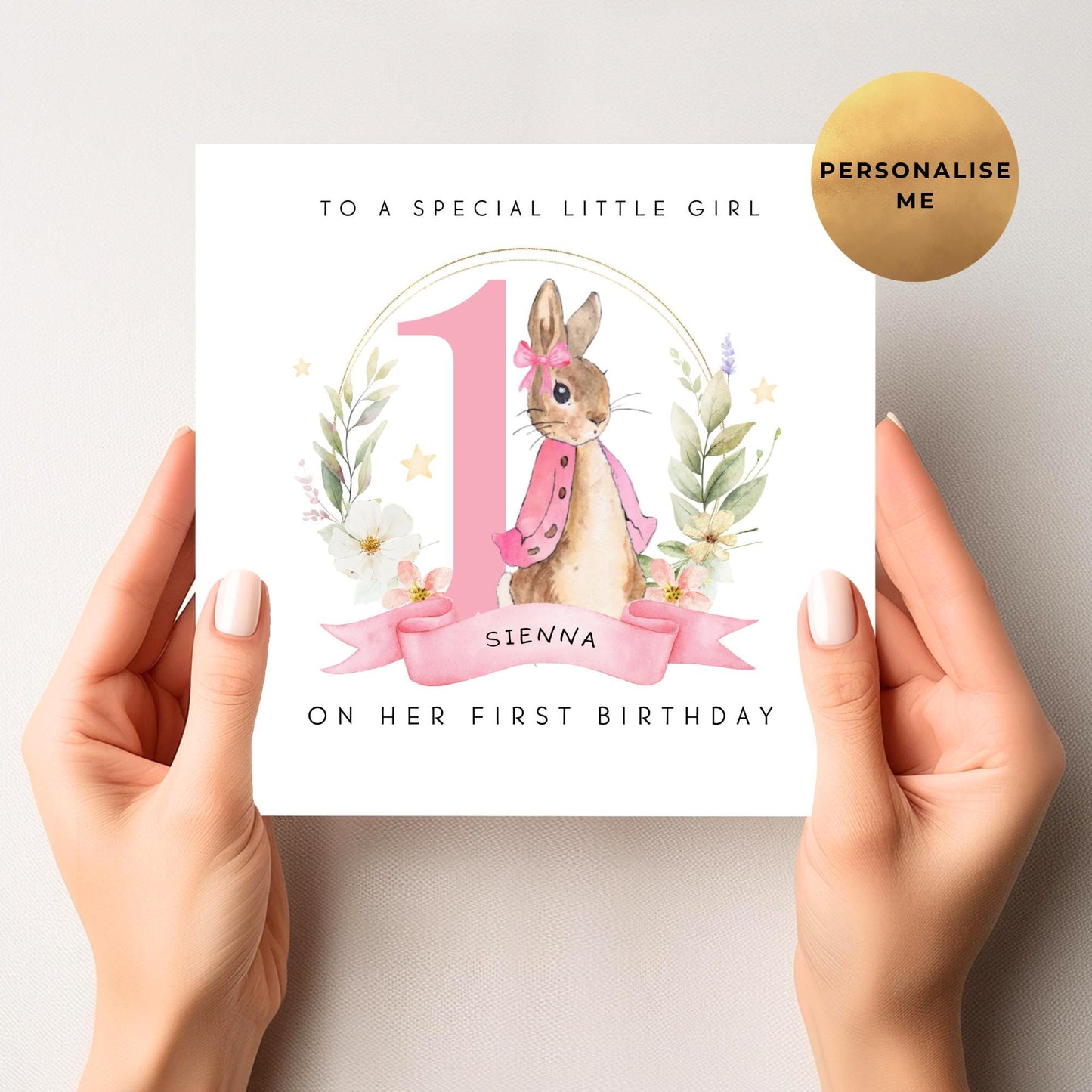 Peter Rabbit First Birthday Card