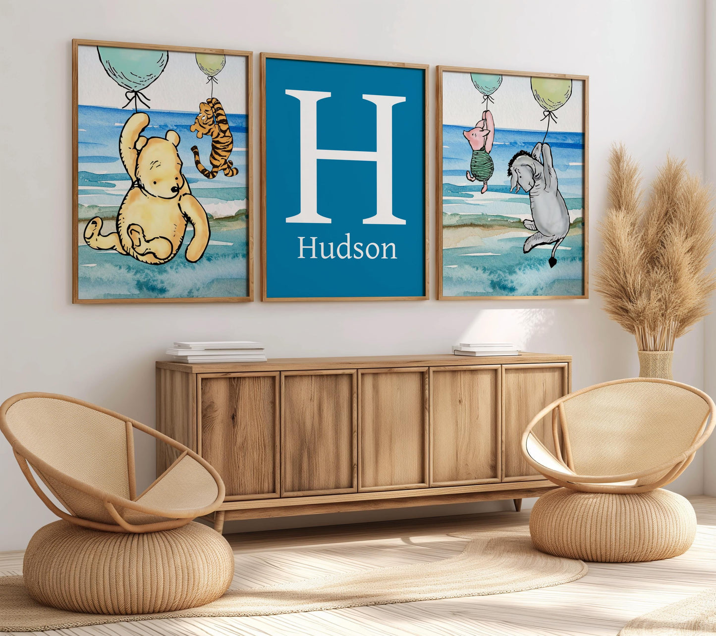 3x Winnie The Pooh Nursery Prints