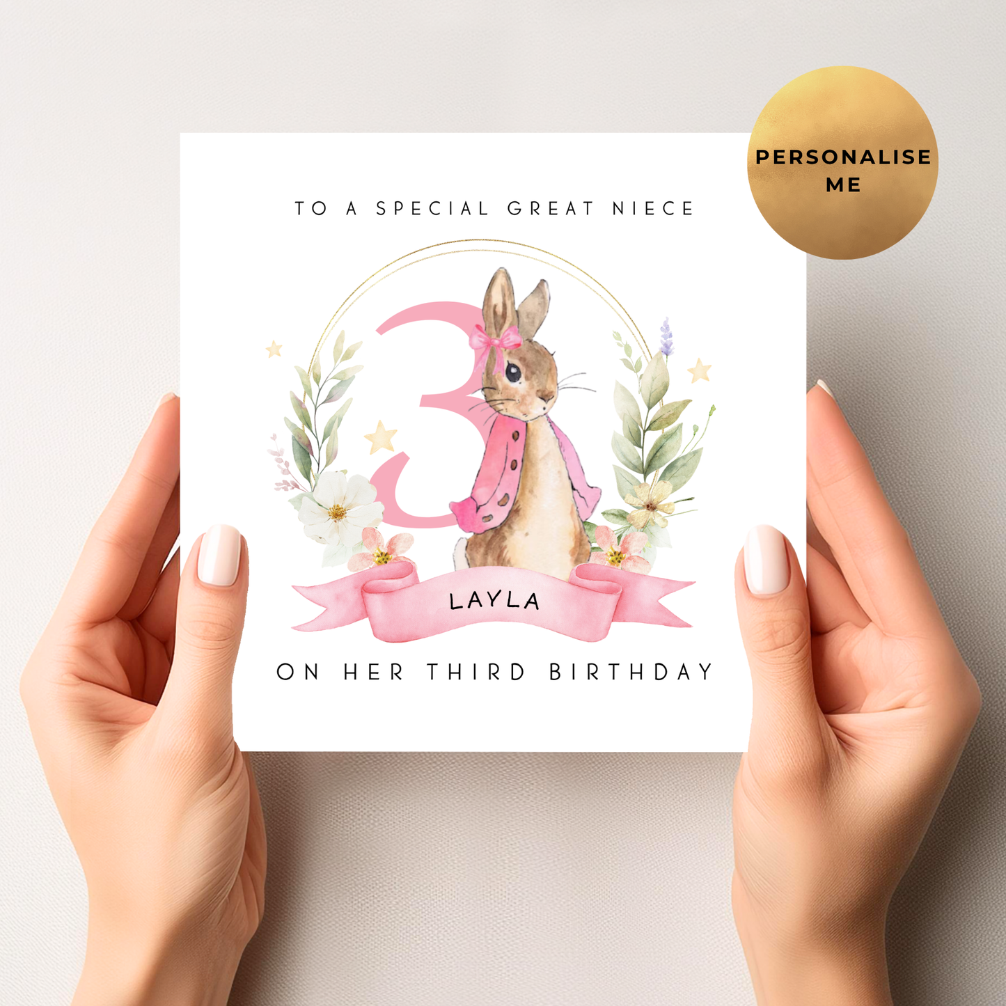 Peter Rabbit 3rd Birthday Card