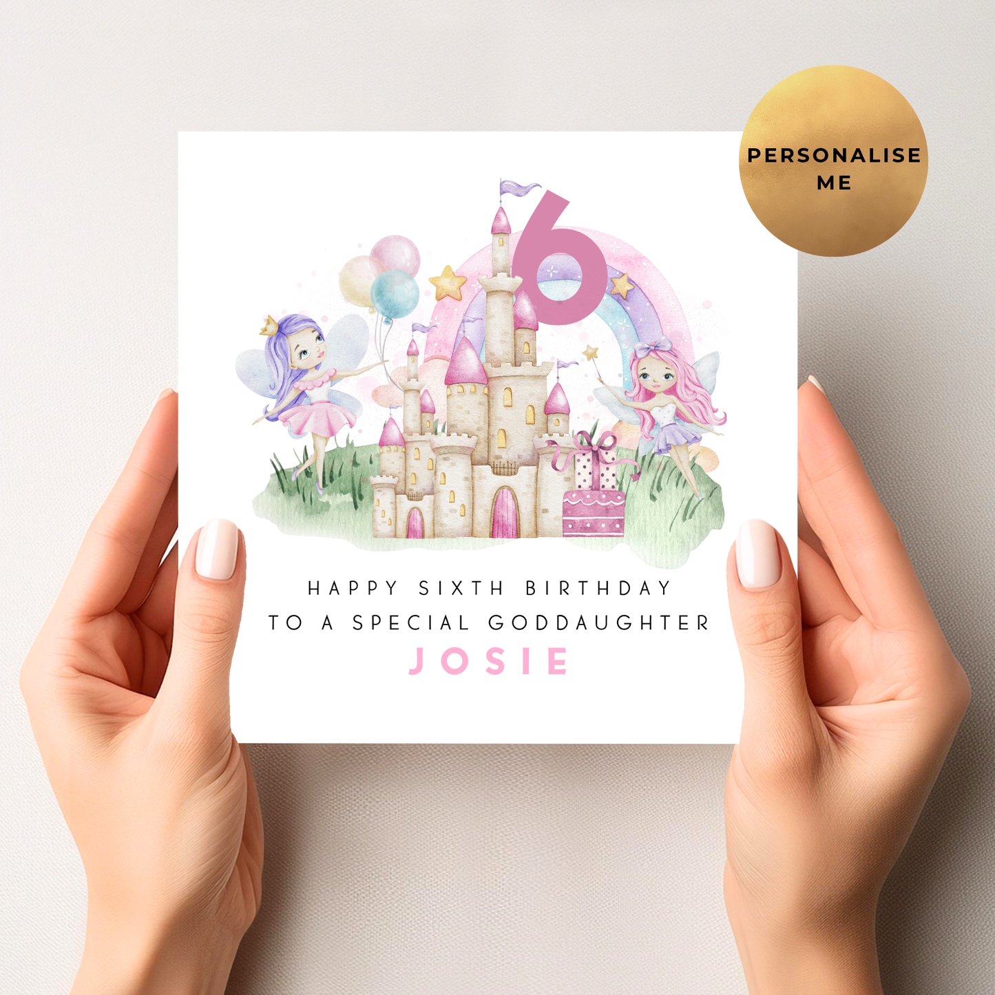 Princess \ Fairy Age Birthday Card For Little Girl