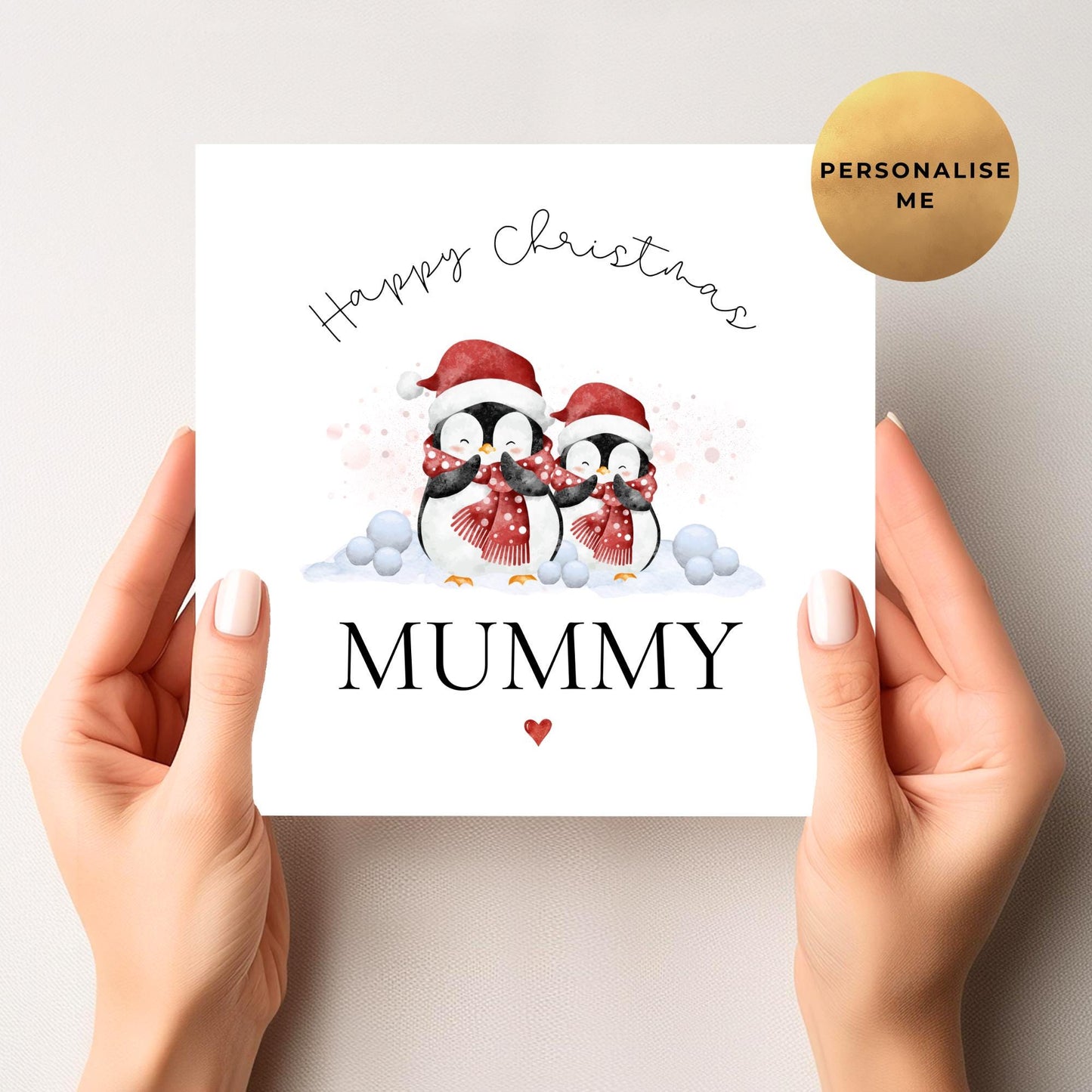 Cute Penguin Christmas Card For Her