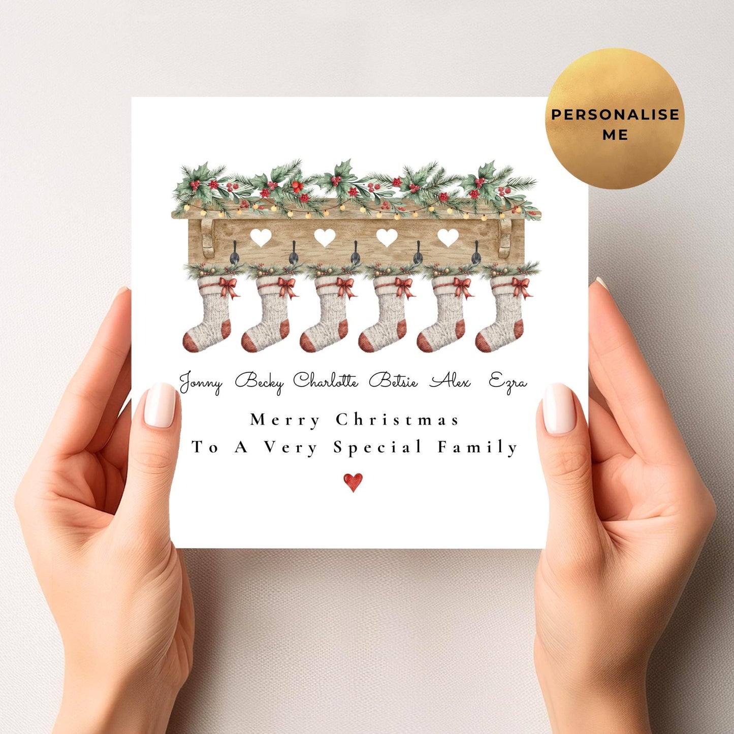 Family Stocking Christmas Card