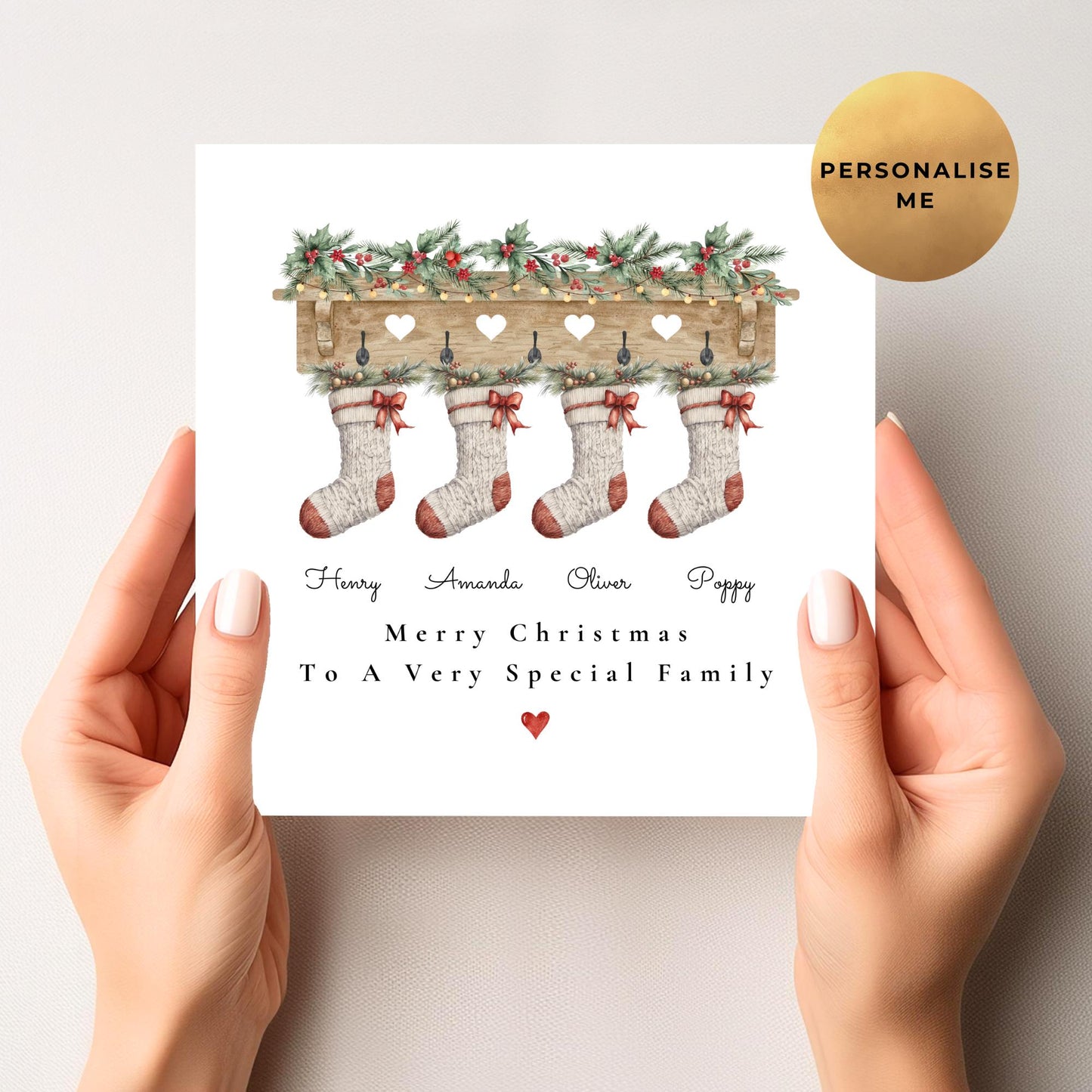 Family Stocking Christmas Card